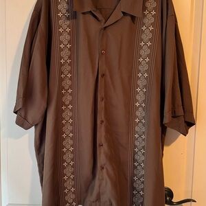 IRVINE PARK Men's Brown Casual Button Down Shirt